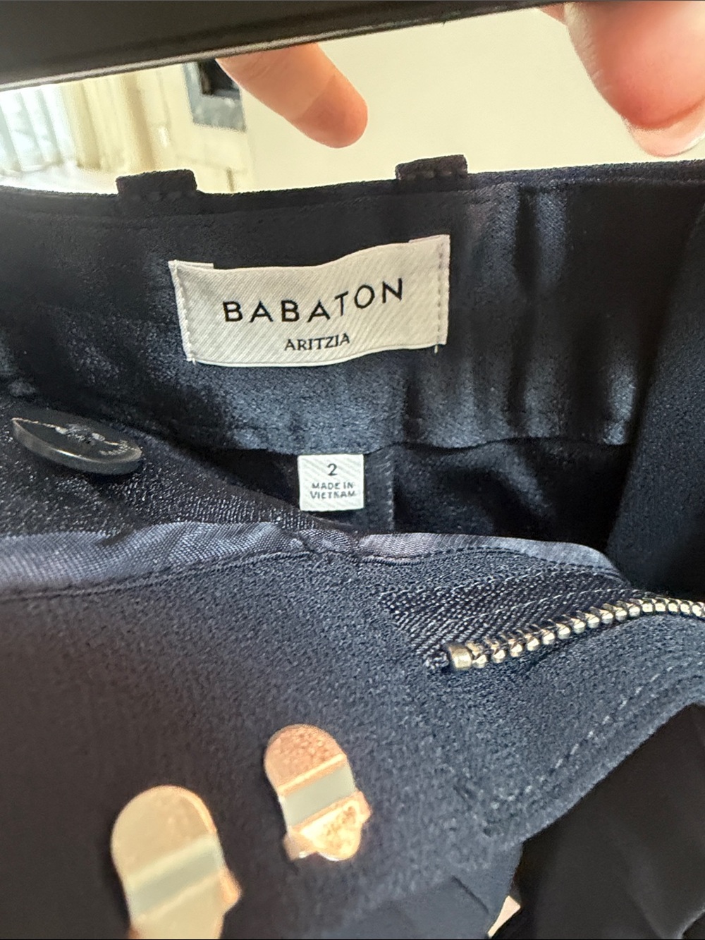 Babaton Navy Girls Dress Pants with Front Zipper